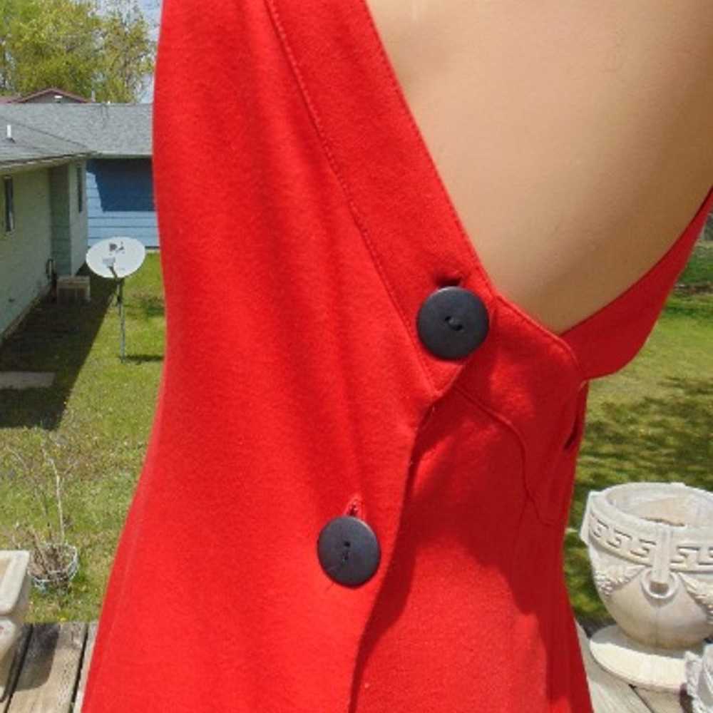 Vintage 90s Moda Intl red knit sundress side butt… - image 5