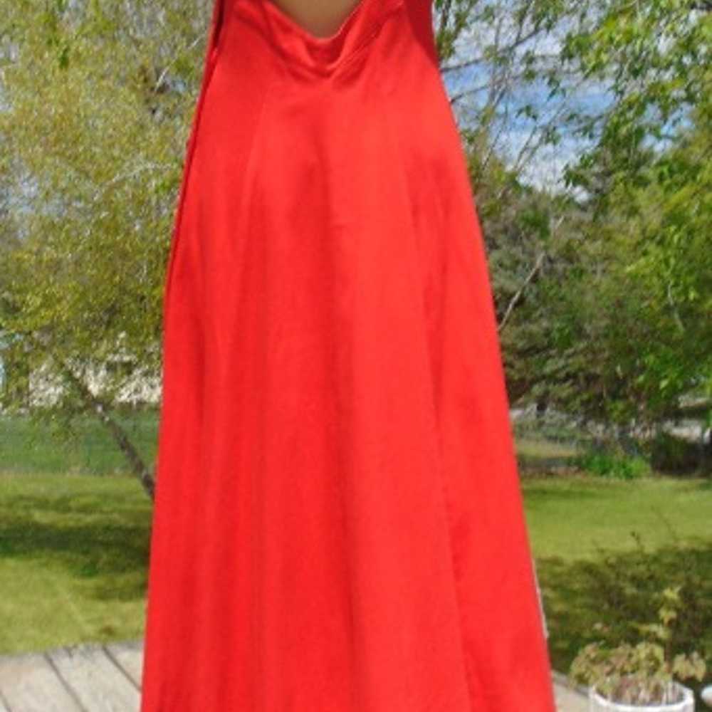 Vintage 90s Moda Intl red knit sundress side butt… - image 6