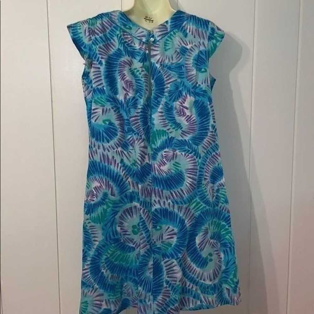 Vtg 60s Mildred’s of Hawaii blue/green dress - image 6