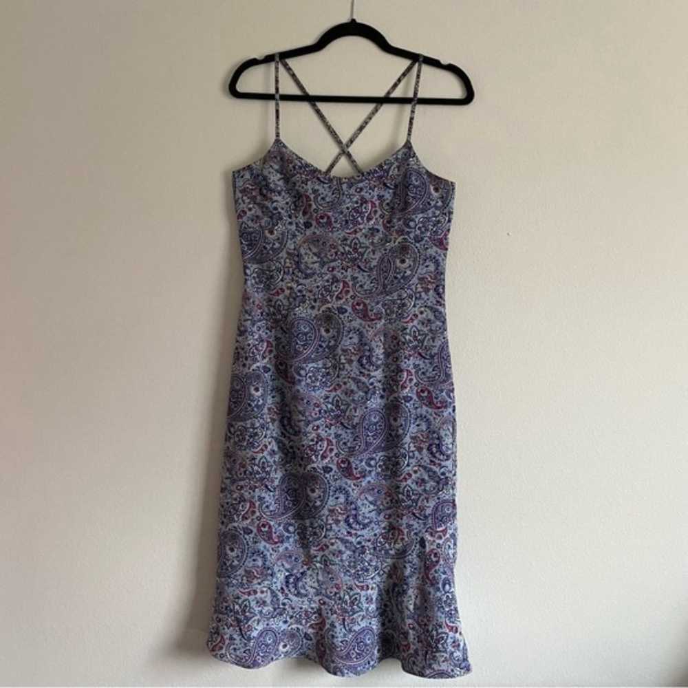 Express World Brand Vintage Y2K Blue Paisley Dress - image 1