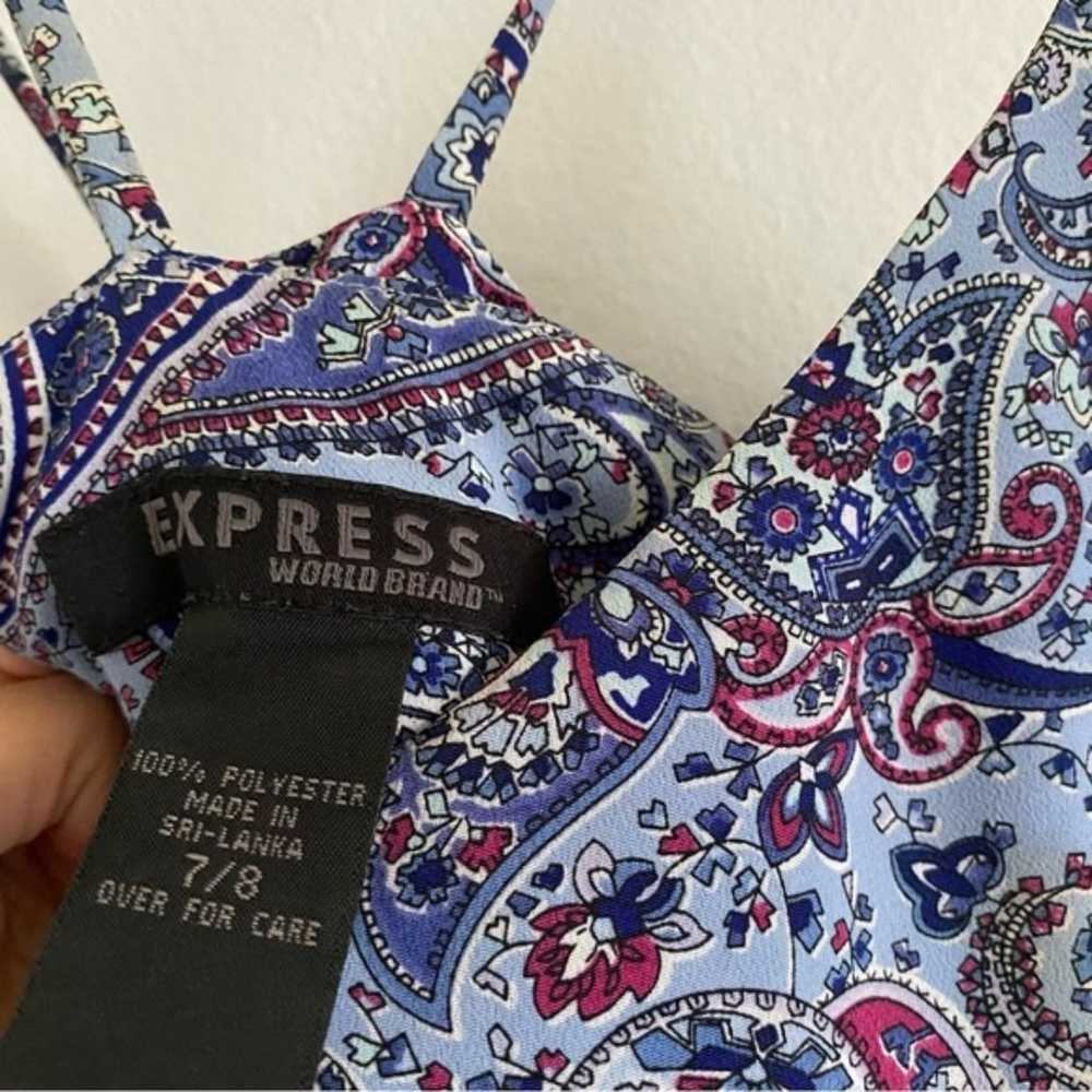 Express World Brand Vintage Y2K Blue Paisley Dress - image 7