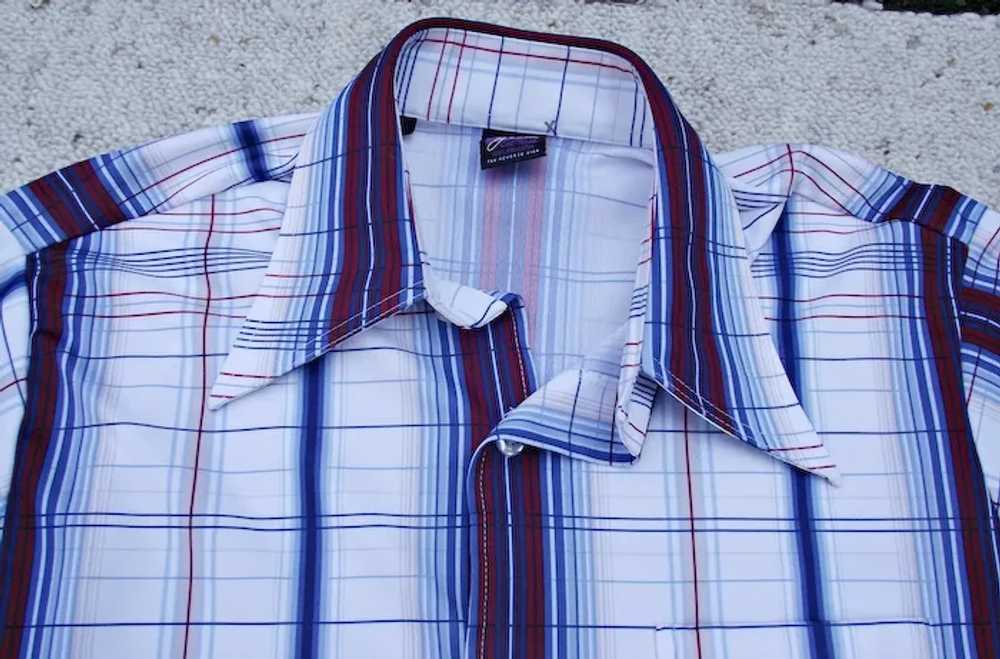 1970s Joel Cal-Made Mens Shirt Pointed Collar Str… - image 3