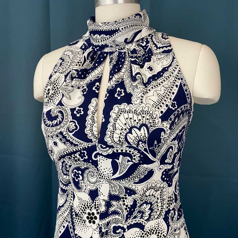 Vintage 70s Paisley Keyhole Sleeveless Maxi Dress - image 8