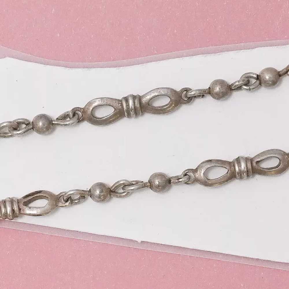 Antique Victorian Eternity Knot 800 Silver 16.5 C… - image 2