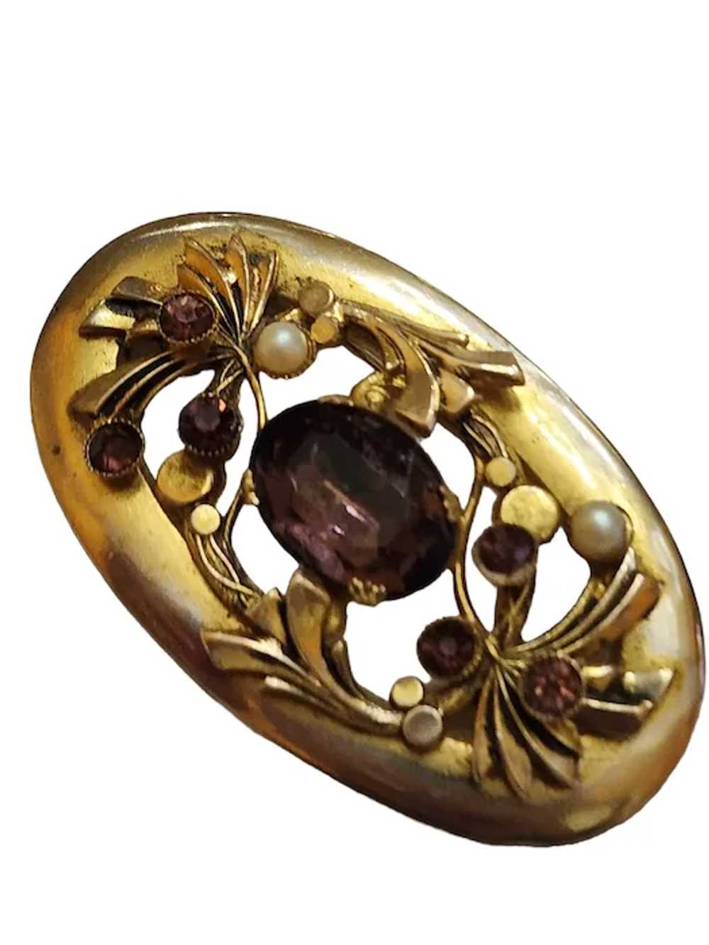 Pretty Victorian Oval Sash Style Brooch (A4792) - image 2