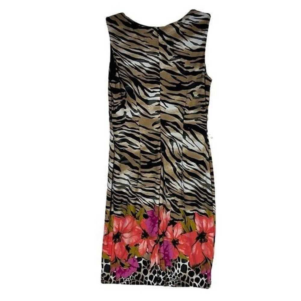 Vintage Cache Dress Sleeveless Animal Print Flora… - image 5