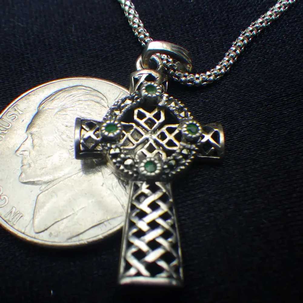 Vintage Sterling Silver Filigree Cross Pendant, N… - image 6