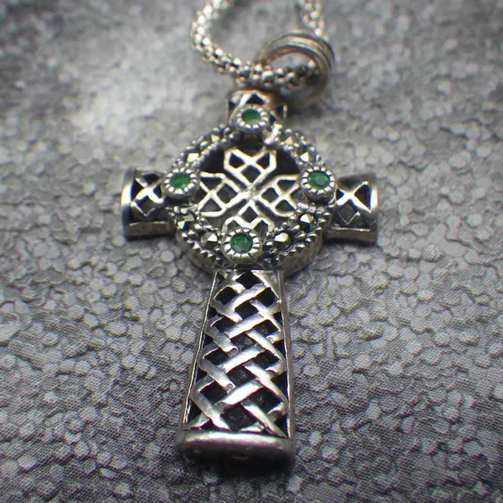 Vintage Sterling Silver Filigree Cross Pendant, N… - image 7