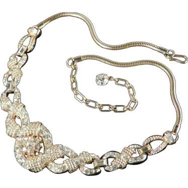 Corocraft Coro Craft Rhinestone Link Necklace Snak