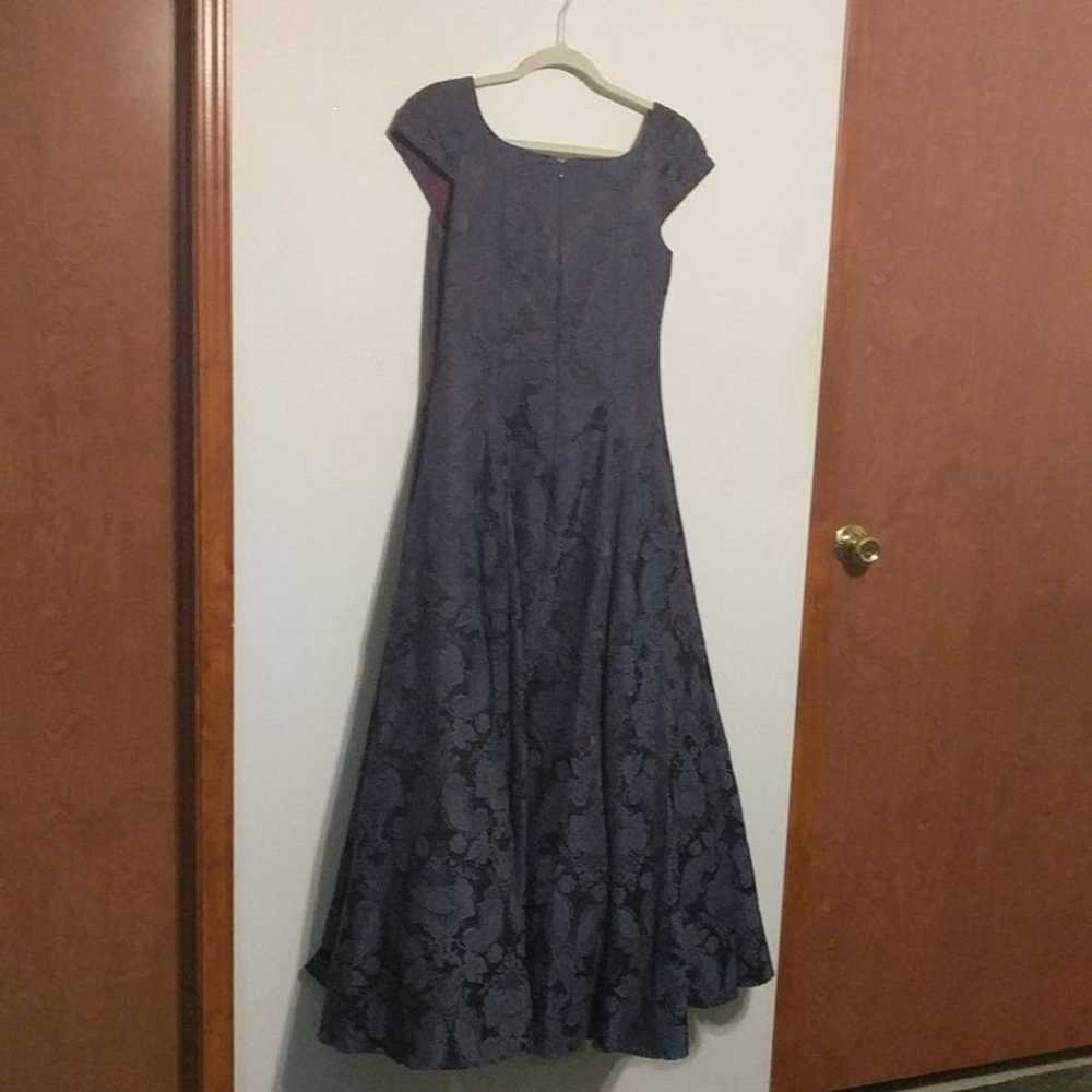 VINTAGE Scott McClintock Navy Blue Brocade Dress … - image 5