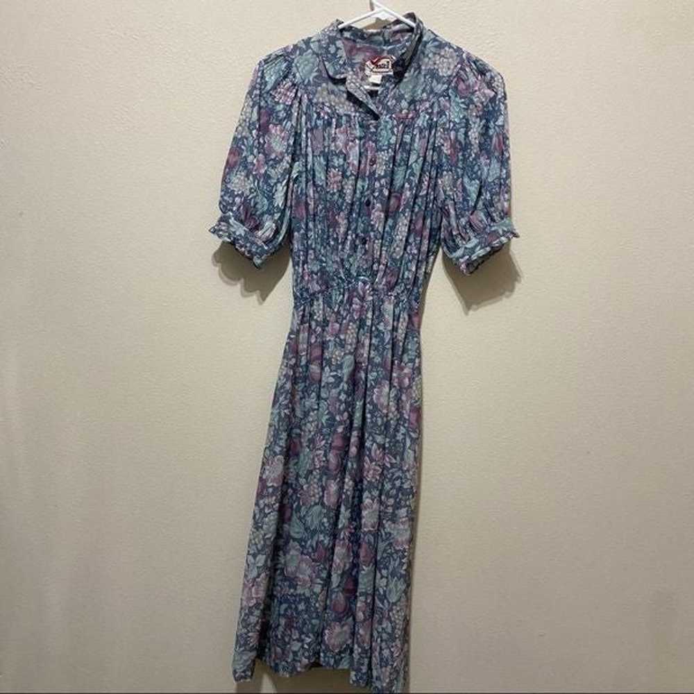 Vintage Floral Midi Dress - image 1