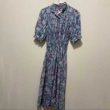 Vintage Floral Midi Dress - image 1