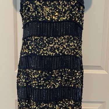 La Divina 100% Silk Sequined Beaded Dress.  Size … - image 1