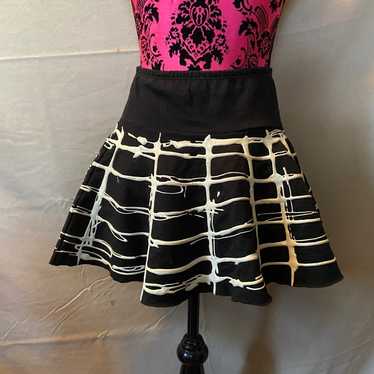 Cyberpunk Mini Skirt Black and White Spider Web P… - image 1