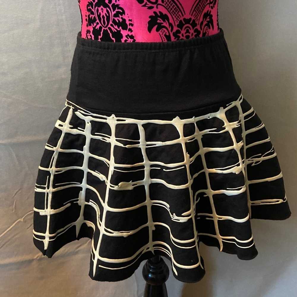 Cyberpunk Mini Skirt Black and White Spider Web P… - image 2