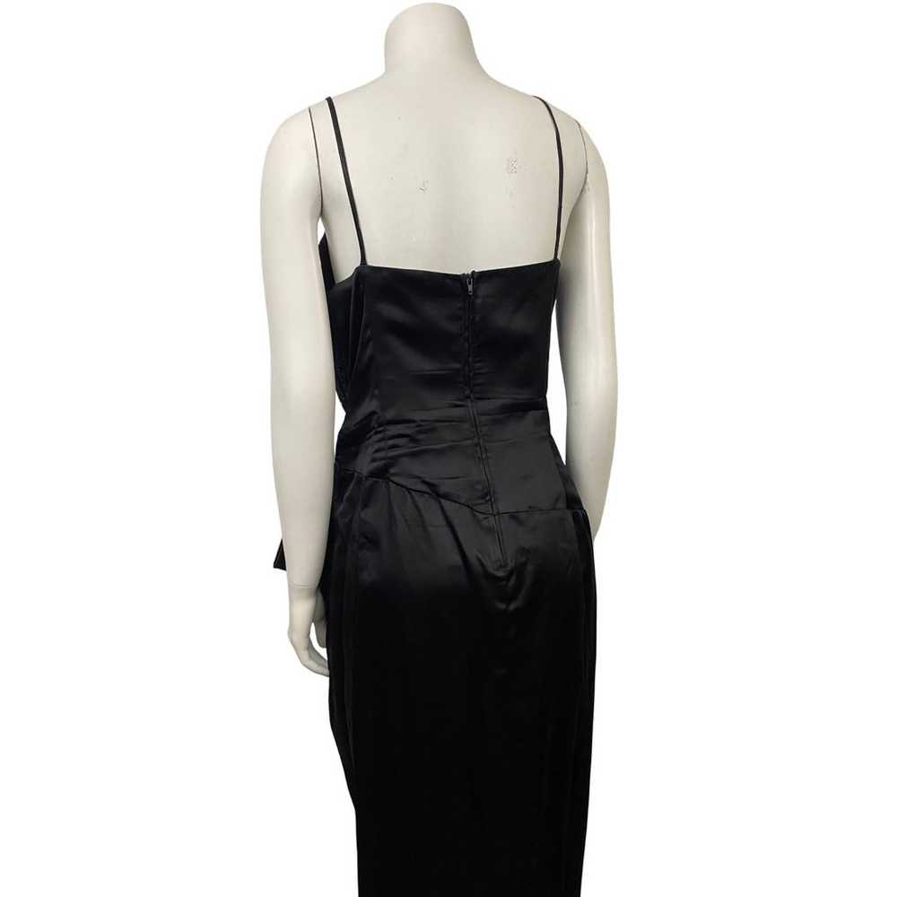 1980s Sleeveless Black Glitter Long Party Dress /… - image 7