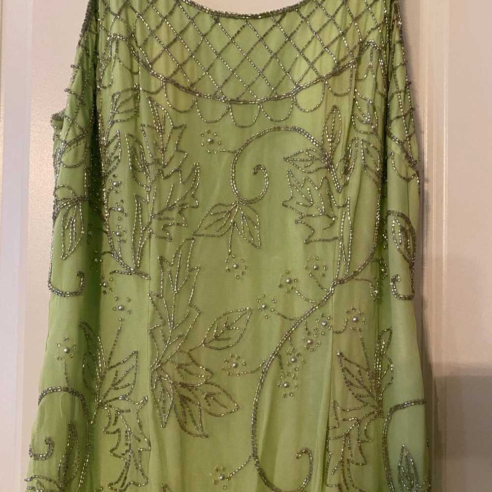 Beautiful Sean Collection beaded green formal gow… - image 3