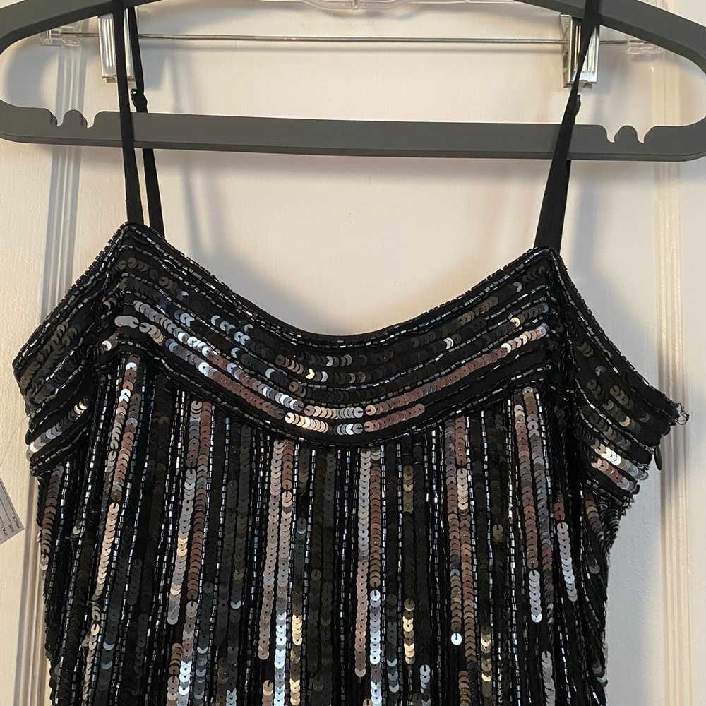 Vintage 80’s Stenay sequined silk little black dr… - image 2