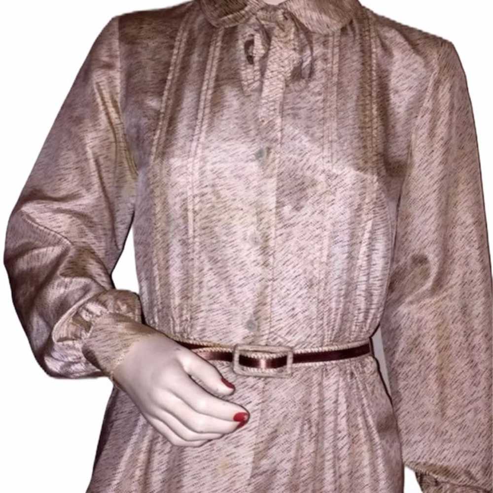 Vtg MARC FRIESE 100% Silk Shirt Dress 8 - image 2