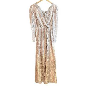 JC Penny Vintage Pink Rose Gold Sheer Long Sleeve… - image 1