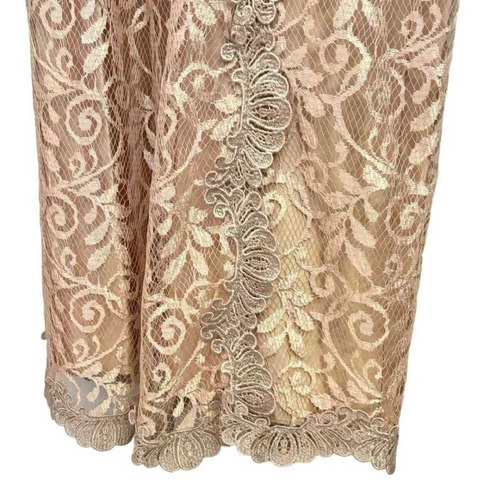 JC Penny Vintage Pink Rose Gold Sheer Long Sleeve… - image 3