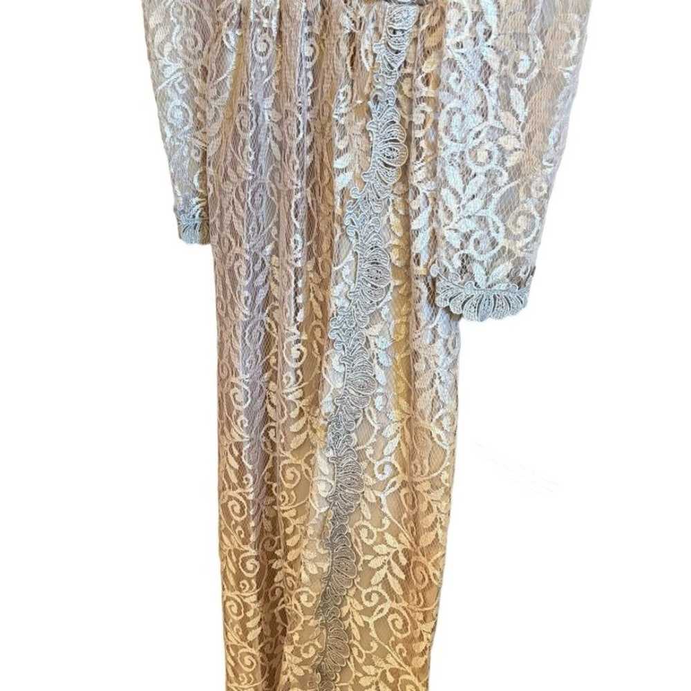 JC Penny Vintage Pink Rose Gold Sheer Long Sleeve… - image 5