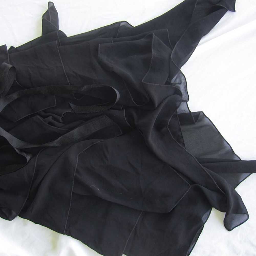 vintage black corset midi dress w/ ruffles black … - image 3