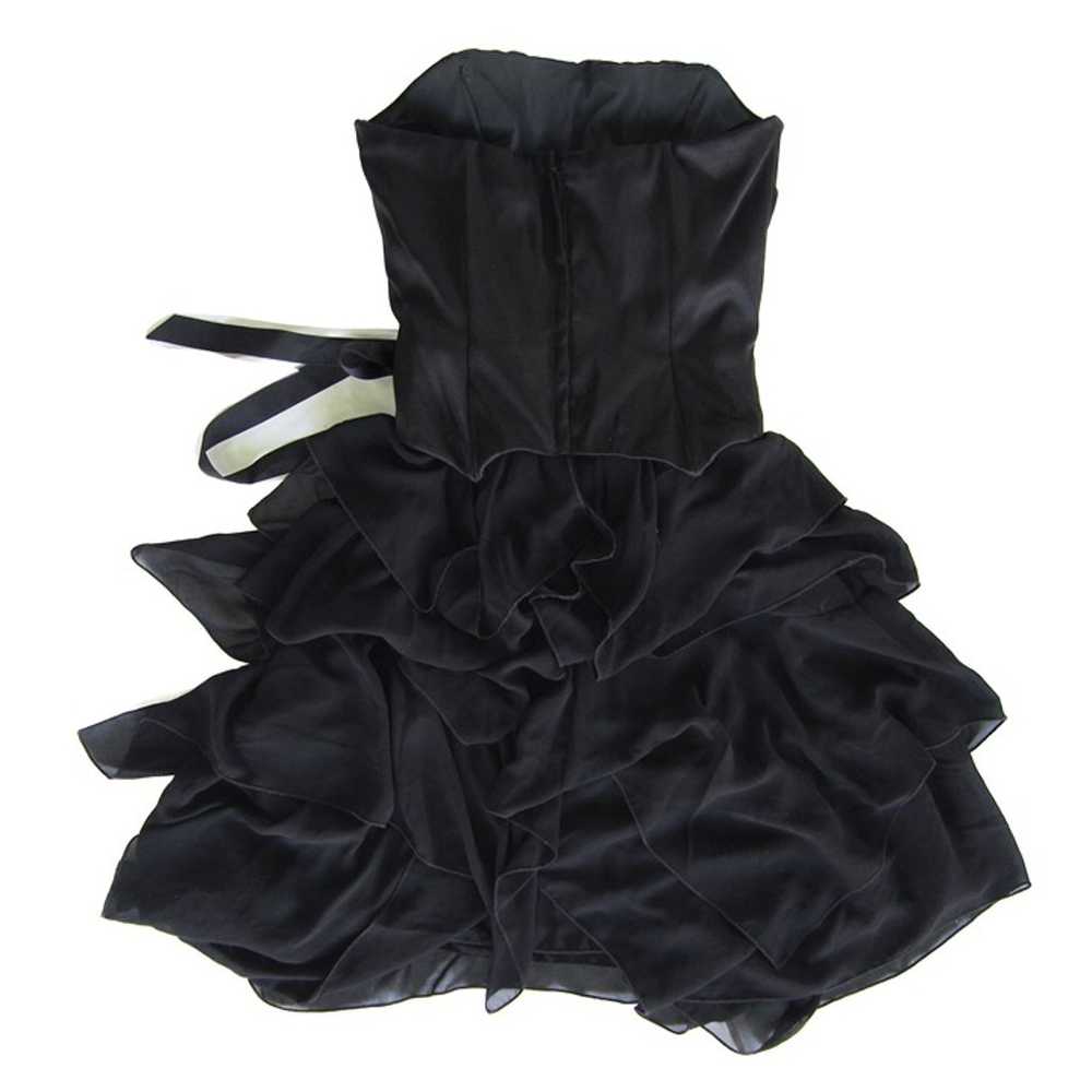 vintage black corset midi dress w/ ruffles black … - image 7