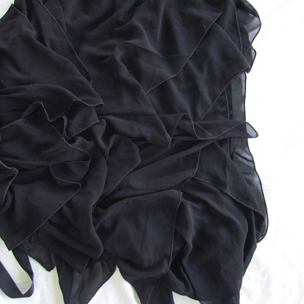 vintage black corset midi dress w/ ruffles black … - image 8