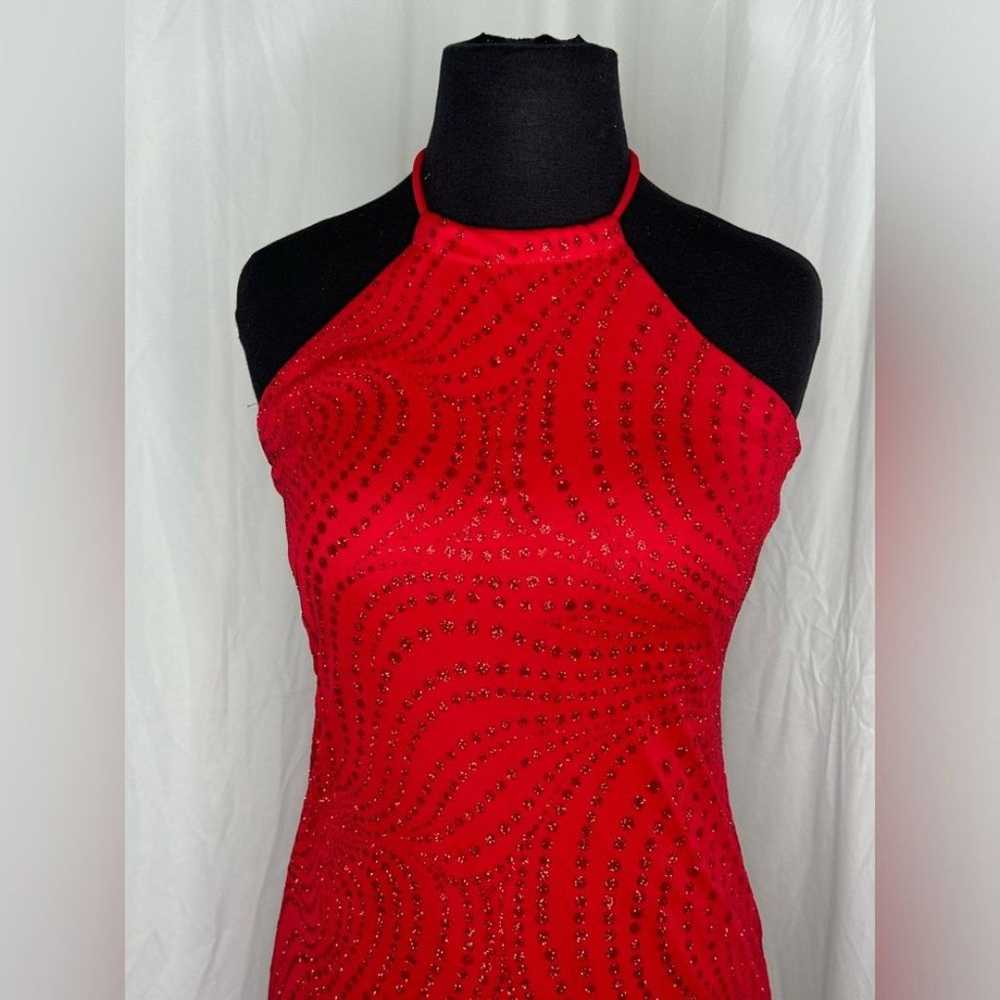 STUNNING Vintage Red Glitter Formal Finesse USA D… - image 2