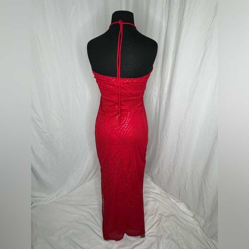 STUNNING Vintage Red Glitter Formal Finesse USA D… - image 6