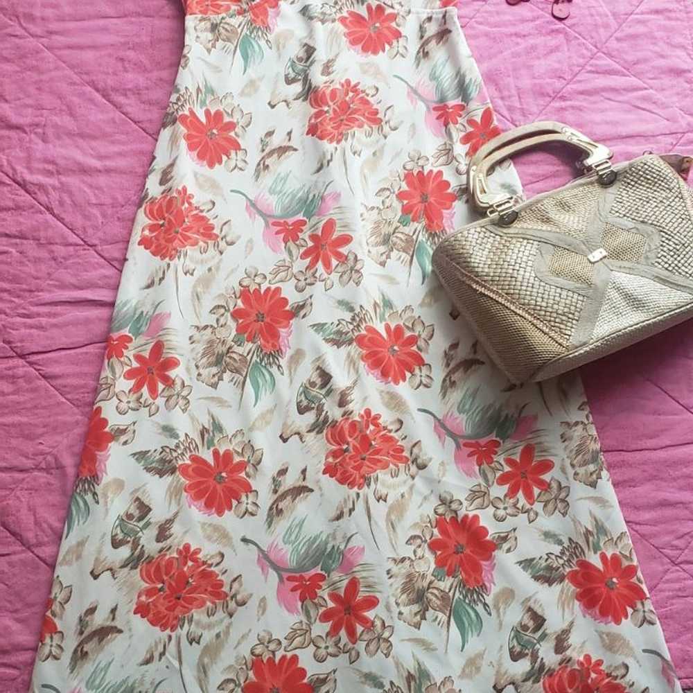 Vintage 70s Hawaiian Floral Maxi Dress - image 2