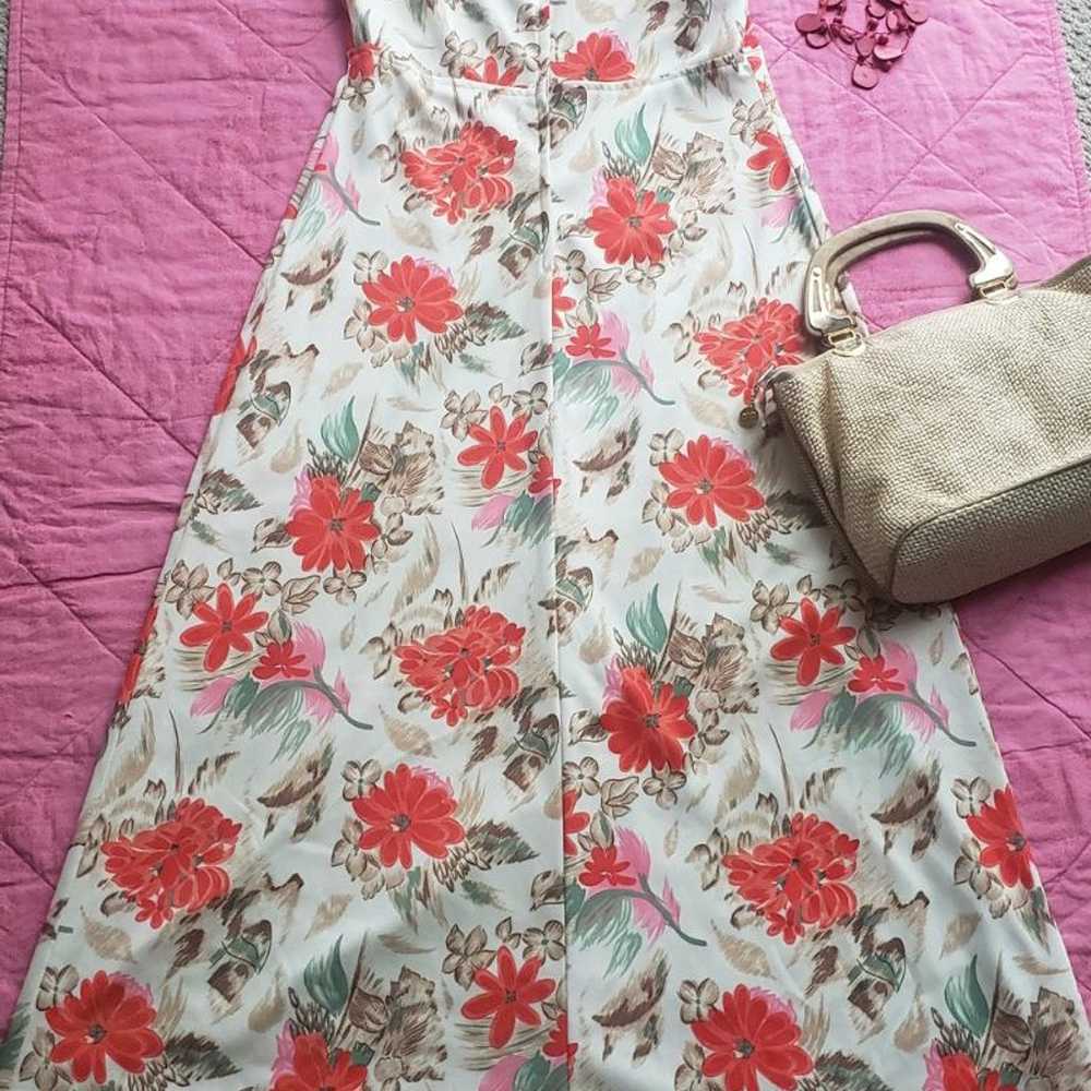 Vintage 70s Hawaiian Floral Maxi Dress - image 4