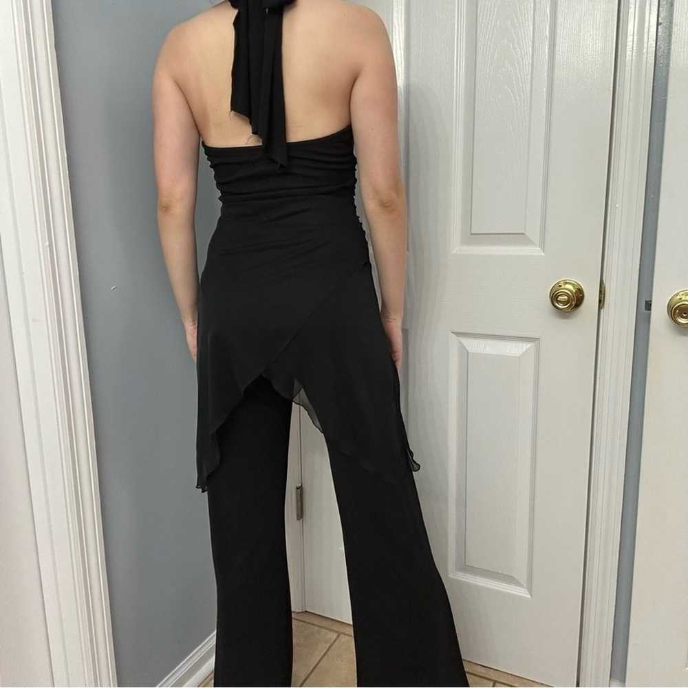 Y2K Jumpsuit Black Wide Leg Cocktail Party Formal… - image 2