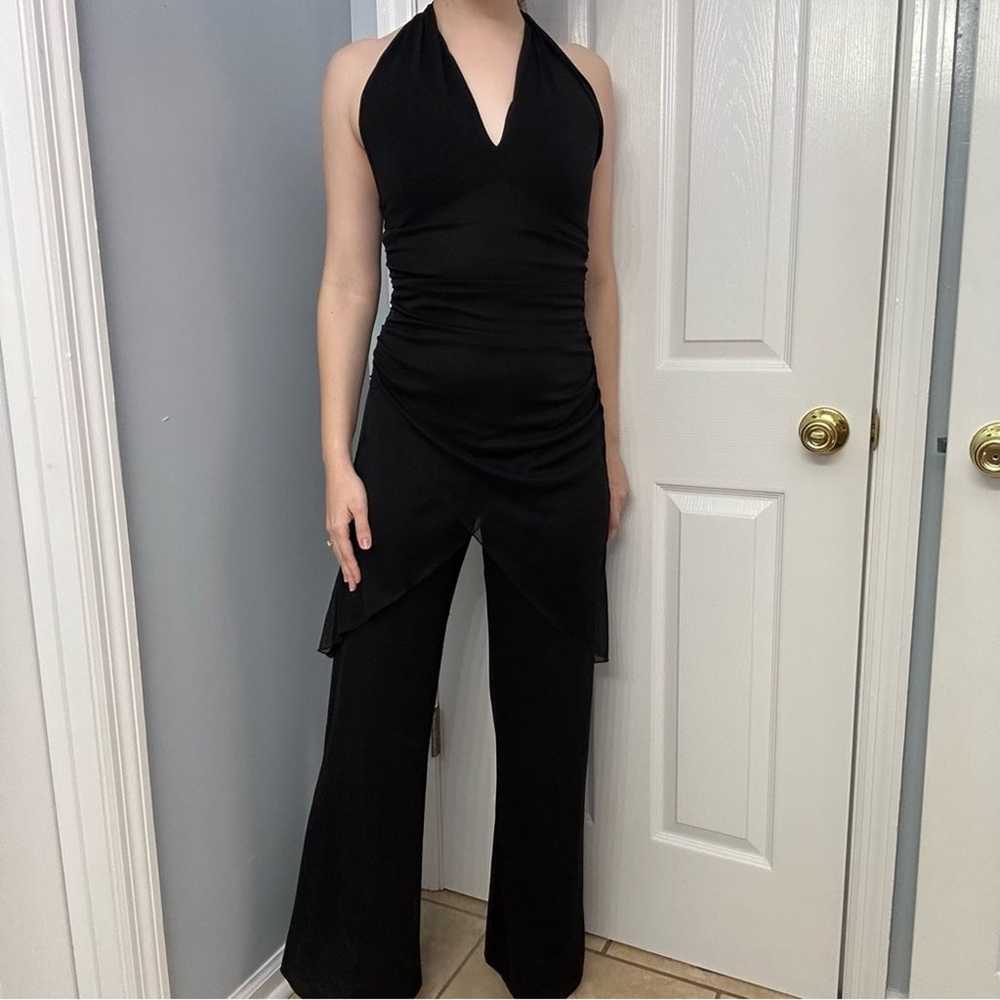 Y2K Jumpsuit Black Wide Leg Cocktail Party Formal… - image 6