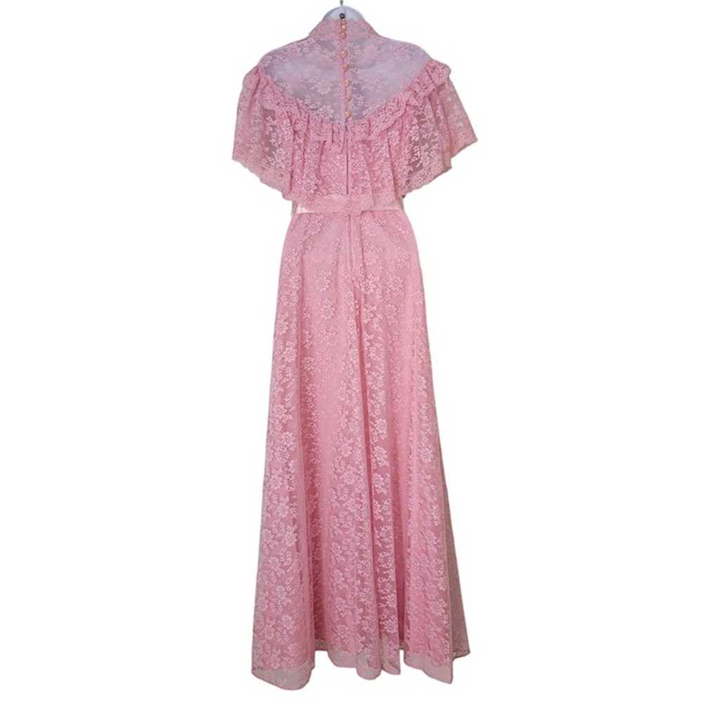 JC Penny 7/8 Pink Lace Vintage Dress Easter Prom … - image 2