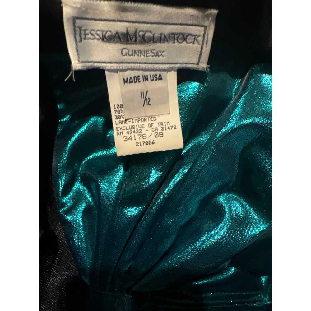 Vintage Jessica McClintock Gunne Sax Green black … - image 12