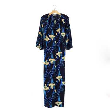 TUCKER NYC 100% Silk The Classic Maxi Dress Button