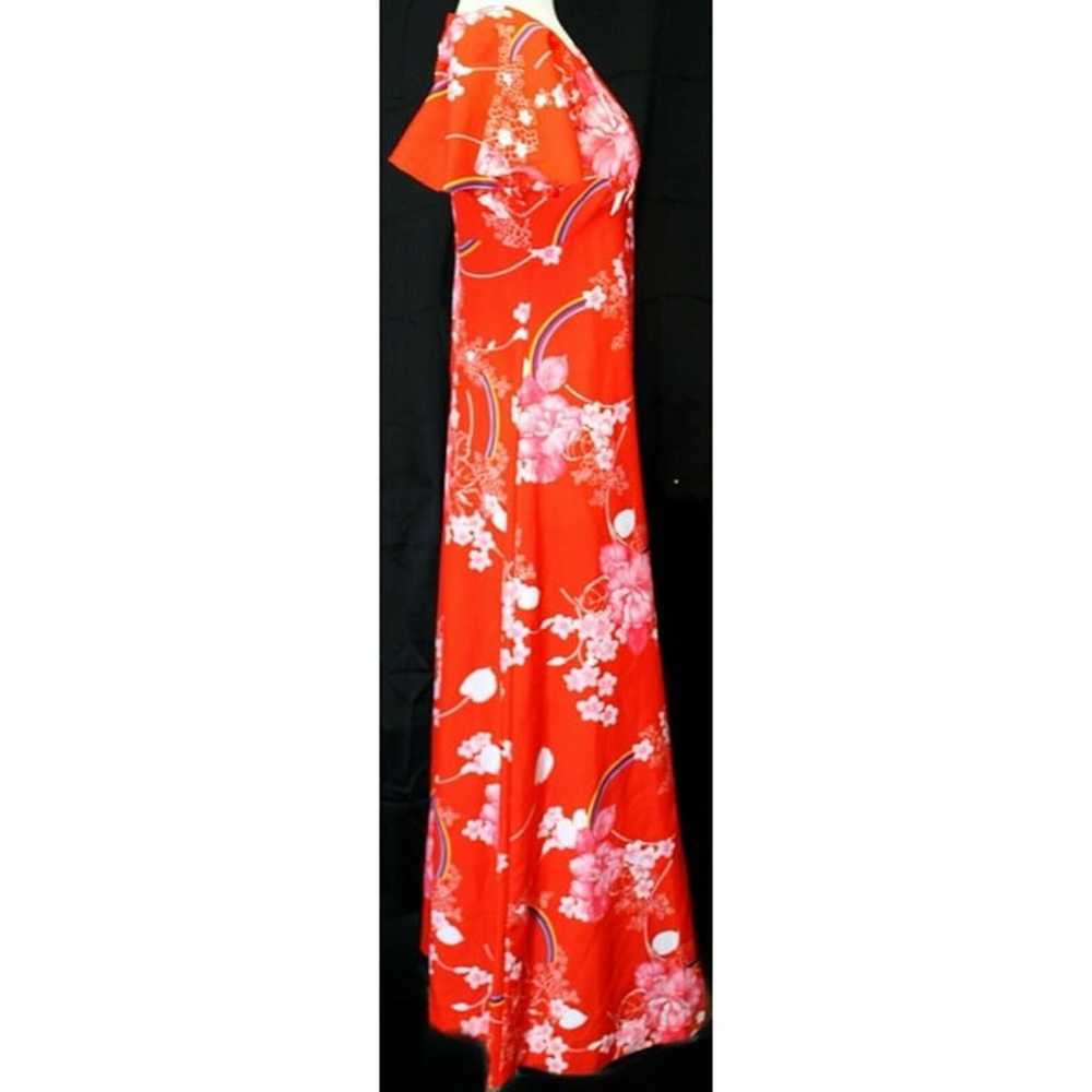 Vtg Hukilau Fashions Dress sz 10 Hawaiian Floral … - image 3