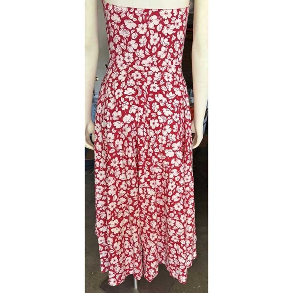 Laura Ashley Red Floral Halter Dress Vtg Sz 8 Cot… - image 7