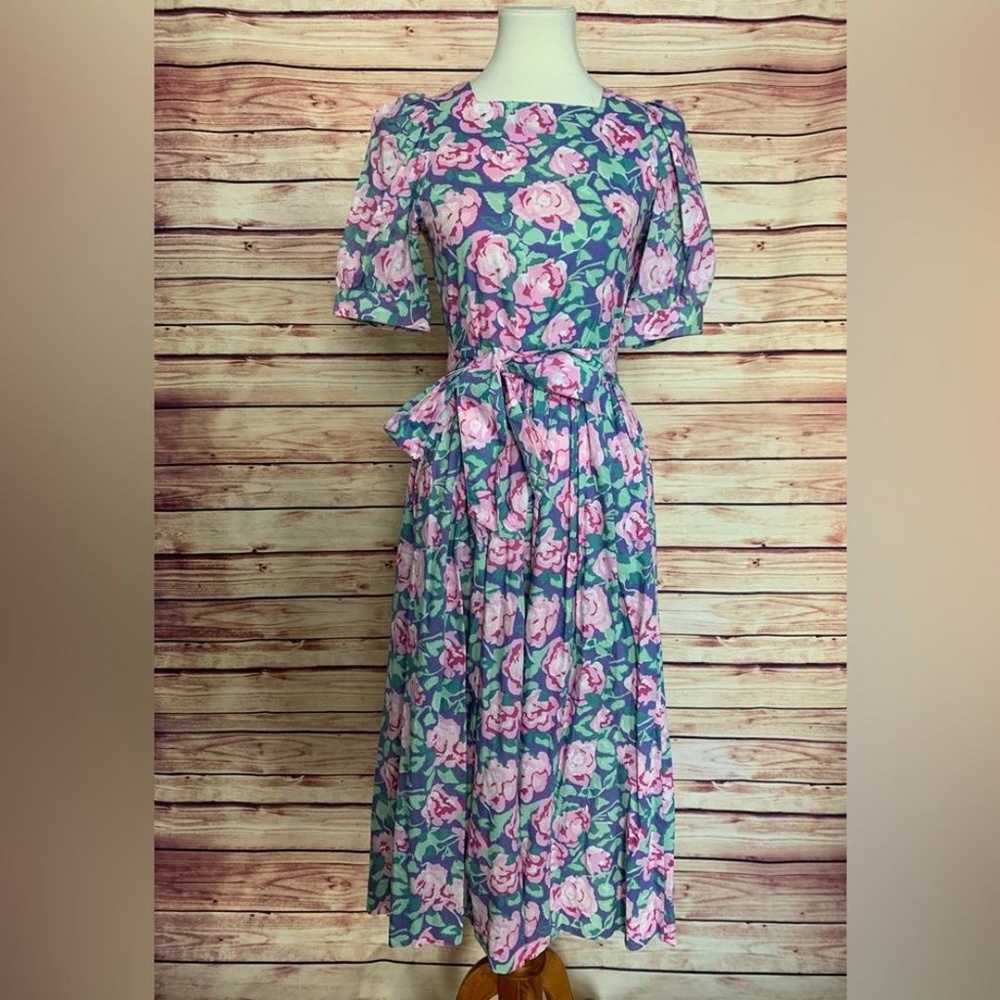 Vintage Laura Ashley Floral Cottagecore Tea Dress… - image 1