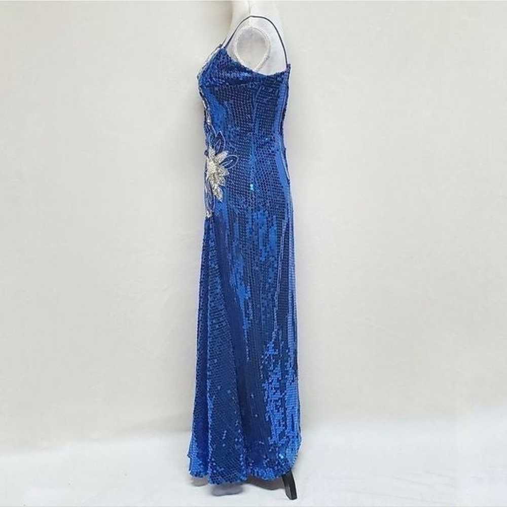 Vintage Alyce Designs Blue Silver Sequin Floral B… - image 8