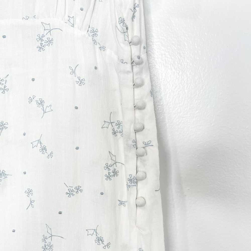 Doen Calla Floral Maxi Ruffle Dress White/Blue Si… - image 6