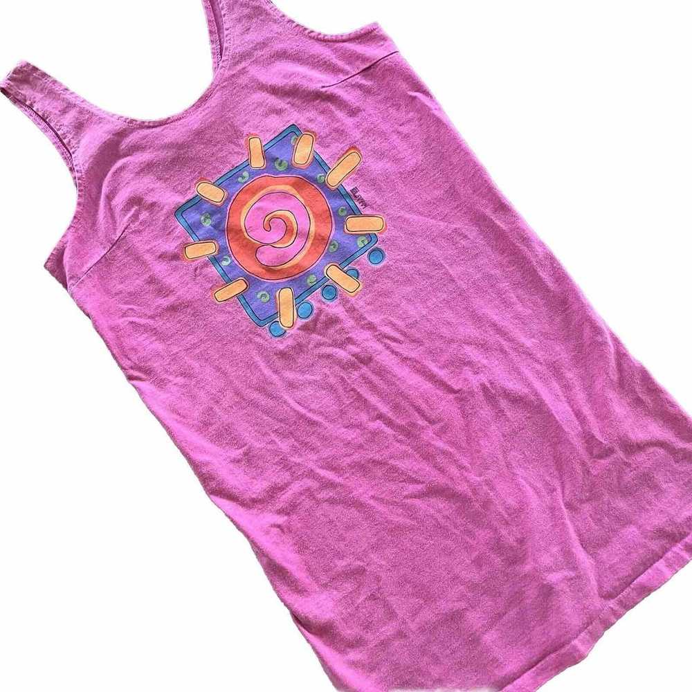 Vintage 90s Fresh Produce Pink Sleeveless T-Shirt… - image 3