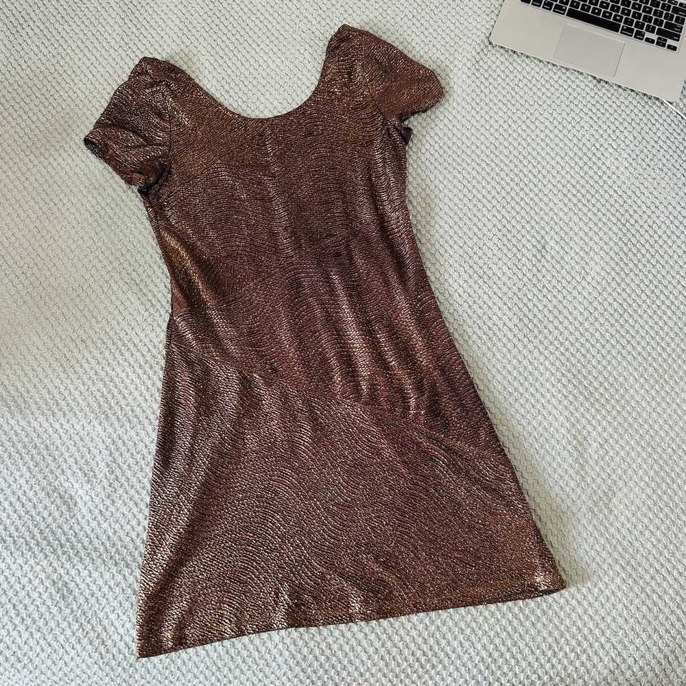 VINTAGE RETRO Y2K FREE PEOPLE BROWN/GOLD METALLIC… - image 1