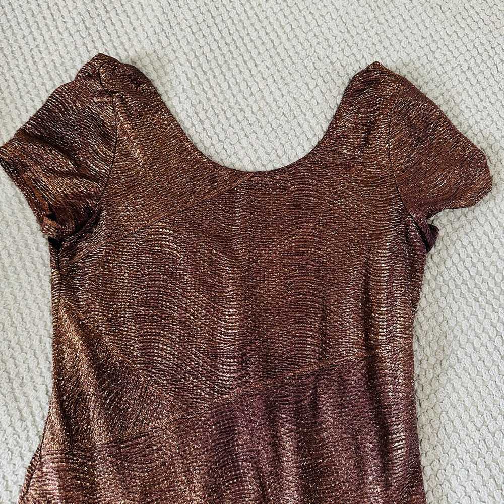 VINTAGE RETRO Y2K FREE PEOPLE BROWN/GOLD METALLIC… - image 3