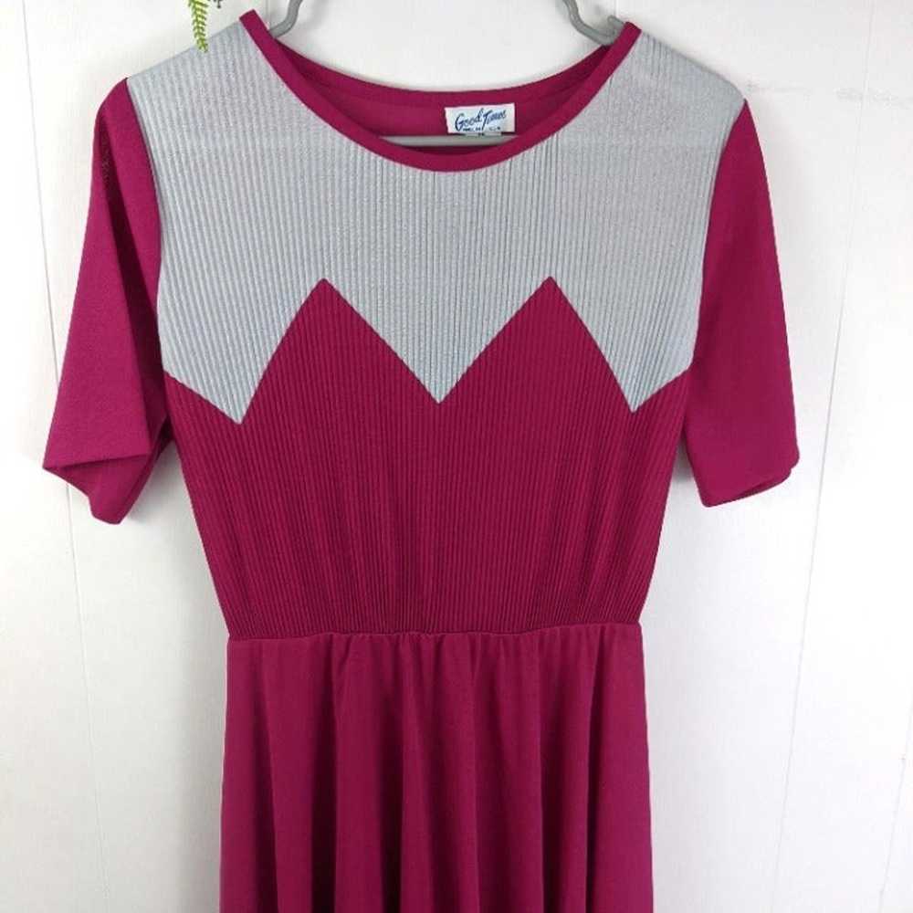 Vintage Zig Zag Pink Dress - image 2