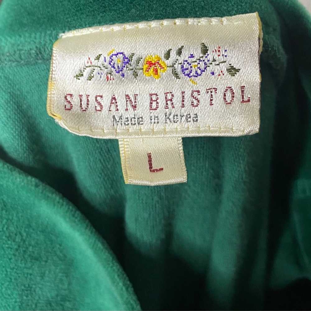 Vintage Susan Bristol Green Velvet Womens Dress S… - image 8