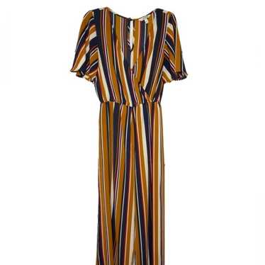 Speechless Colorful Retro Striped Wide-leg Jumpsui