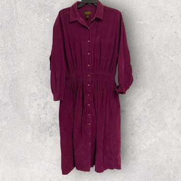 Vintage Eddie Bauer corduroy shirt dress - image 1